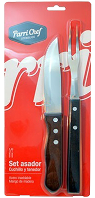 2768 - jumbo set asador SETx2 ASADOR JUMBO M/MADERAPARRICHEFF
