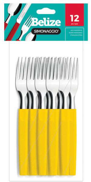 BLx12 Belize AMARILLO TENEDOR M/PLAST