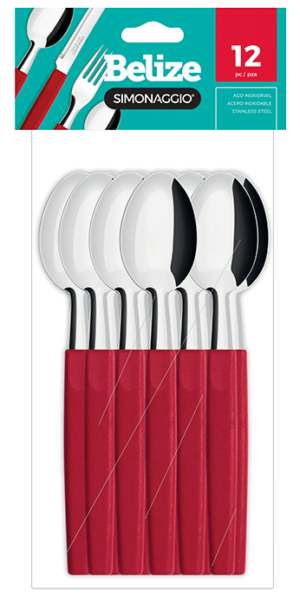 BLx12 Belize ROJO CUCHARA M/PLAST