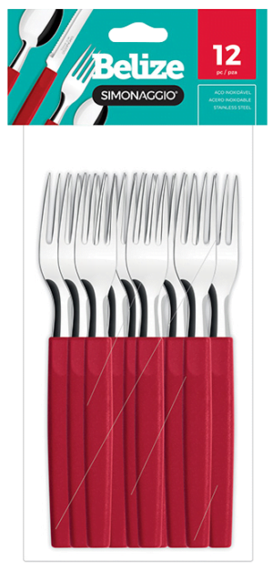 BLx12 Belize ROJO TENEDOR M/PLAST